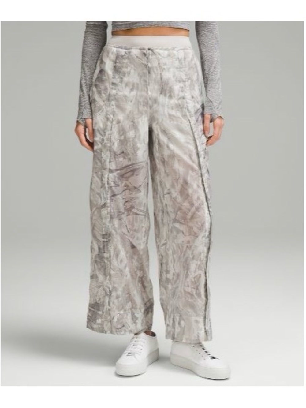 lululemon athletica Light Gray Marble Wide-Leg Pants